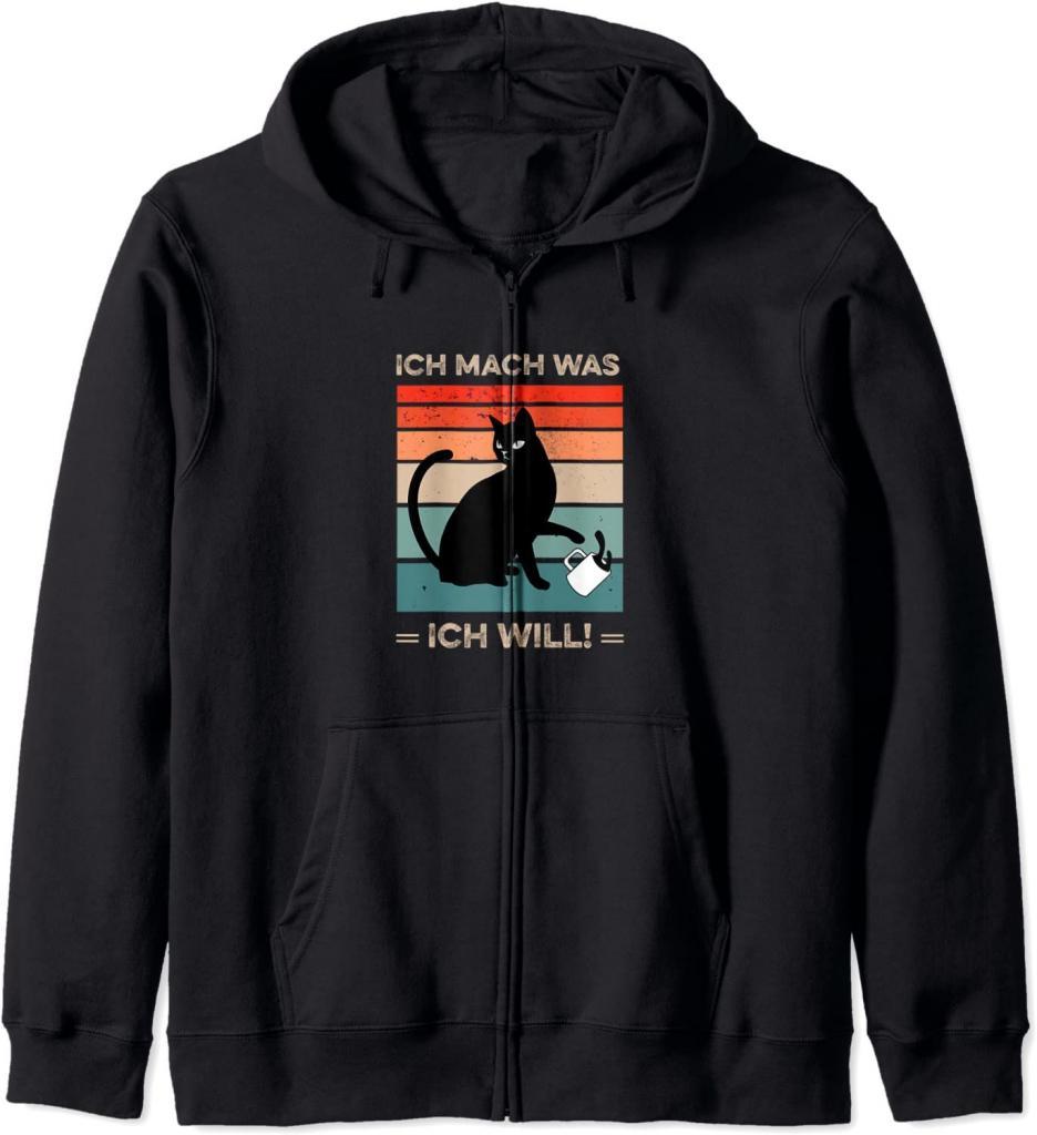 Ich mach was ich will Katzen Design für Katzenliebhaber Katzen zip hoodie